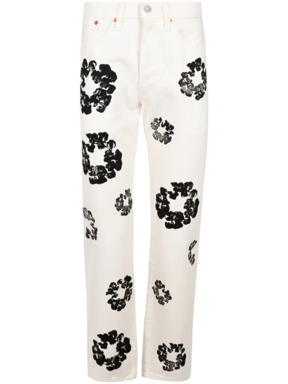Denim  Tears x Levi’s wreath print White Straight-Leg Jeans